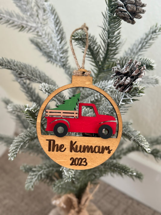 Christmas Tree Truck Ornament