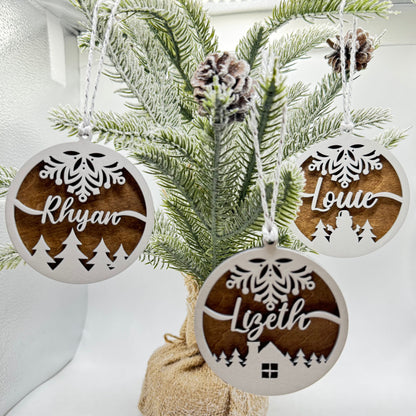 Scripted Snowflake Ornaments - Personalized