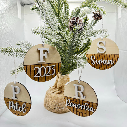 Shiplap Ornaments - Personalized